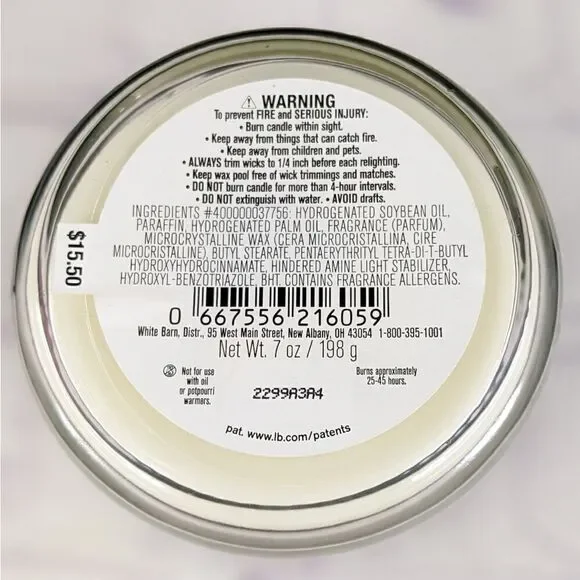 White Barn White Tea & Sage Mason Single Wick Candle - Picture 5 of 6